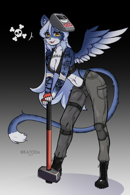 anthro arm_tattoo chest_tattoo female looking_at_viewer solo tattoo katoda escape_from_tarkov kato(katoda) tagilla_(escape_from_tarkov) domestic_cat felid feline felis mammal 2:3 absurd_res hi_res