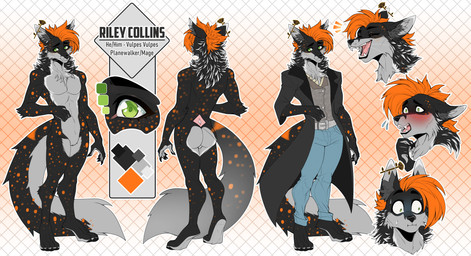 green_eyes hair male red_hair solo blackwolf275 riley_collins_(asrielth3f0x) canid canine fox mammal red_fox true_fox absurd_res hi_res model_sheet