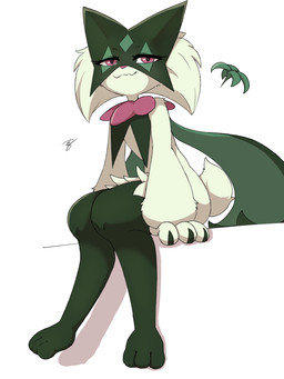3_fingers 3_toes :3 ambiguous_anthro ambiguous_gender anthro biped eyelashes feet fingers frill_(anatomy) fur green_body green_fur green_tail kemono looking_at_viewer monotone_tail multicolored_body multicolored_fur neck_frill nude pink_eyes pupils scut_tail short_tail simple_background sitting smile solo tail three-quarter_view toes two_tone_body two_tone_fur white_background suru56nee nintendo pokemon felid feline generation_9_pokemon mammal meowscarada pokemon_(species) 2025 3:4 cel_shading colored digital_media_(artwork) full-length_portrait hi_res portrait shaded signature