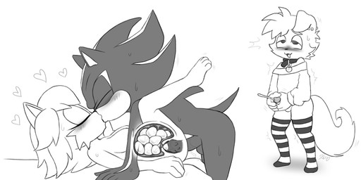 anthro balls being_watched blush clothing collar cuckold egg ejaculation female from_front_position genitals group kissing leggings legwear looking_at_another lying male male/female masturbation missionary_position nude on_back oviposition penile_spines penis pregnant pregnant_anthro pregnant_female pregnant_sex sex excito sega sonic_the_hedgehog_(series) fan_character shadow_the_hedgehog canid canine eulipotyphlan felid feline hedgehog mammal 2025 hi_res