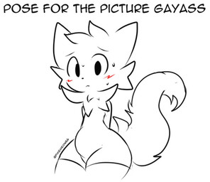 anthro cheek_tuft clothing facial_tuft fluffy fluffy_tail fur legwear looking_at_viewer male neck_tuft simple_background slightly_chubby slightly_chubby_anthro slightly_chubby_male solo tail text thigh_highs tuft white_background white_body white_fur wide_hips catedging boy_kisser_(meme) silly_cat_(mauzymice) domestic_cat felid feline felis mammal digital_media_(artwork) english_text meme