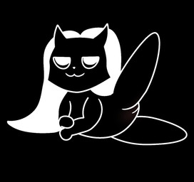 black_background black_body female genitals hair one_leg_up raised_leg simple_background smug_face solo tergles_(garn47) vulva white_hair entity512 humanoid