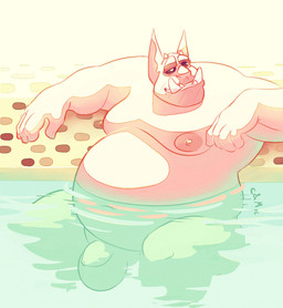 balls belly big_balls big_belly flaccid foreskin genitals huge_belly humanoid_genitalia humanoid_penis male male_humanoid moobs nipples not_furry nude obese obese_humanoid obese_male overweight overweight_humanoid overweight_male partially_submerged penis pink_body pink_ears pink_nipples pink_skin sitting solo teeth chocolateandmilk vincent_(chocolate-beverage) humanoid imp 2016 dated