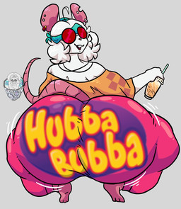 anthro beverage big_butt butt butt_focus clothed clothing ear_piercing eyewear female glasses headgear headkerchief headwear huge_butt huge_thighs hyper hyper_butt kerchief looking_at_viewer motion_lines piercing red_eyewear red_glasses shaking_butt smile smiling_at_viewer solo thick_thighs cantonmesh hubba_bubba bella_(cantonmesh) mammal murid murine rat rodent hi_res