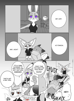 anthro brown_eyes drunk female fur lying male on_front purple_eyes smoking substance_intoxication text unconscious puki third-party_edit disney zootopia finnick_(zootopia) judy_hopps nick_wilde canid canine fennec_fox fox lagomorph leporid mammal rabbit red_fox true_fox 2016 comic english_text hard_translated hi_res monochrome translated