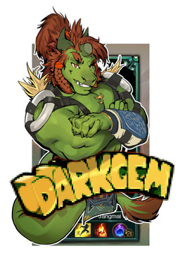 anthro armor braided brown_hair crossed_arms green_body green_horn grin hair horn looking_at_viewer male male_anthro muscular muscular_anthro muscular_male orange_eyes pecs smile solo tail tail_tuft tuft darkgem mythology dragon mythological_creature mythological_scalie scalie