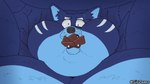 anthro blue_body blue_fur blush bodily_fluids body_inflation candy cheek_bulge chocolate chubby_cheeks dessert double_chin food fur hyper hyper_inflation inflation male moobs morbidly_obese morbidly_obese_anthro morbidly_obese_male obese obese_anthro obese_male open_mouth overweight overweight_anthro overweight_male solo sweat sweatdrop teeth text worried zamo lansom_(gurbadou) canid canine canis mammal wolf 16:9 artist_name hi_res widescreen
