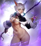 areola blue_eyes breasts female genitals hair mostly_nude nipples pussy solo white_hair wide_hips lerapi final_fantasy final_fantasy_xiv final_fantasy_xiv_(legacy) square_enix y'shtola_rhul animal_humanoid cat_humanoid felid felid_humanoid feline feline_humanoid humanoid mammal mammal_humanoid miqo'te