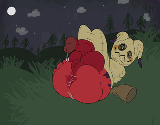 anal_fluids anthro anus assimilation balls big_balls big_butt big_penis bodily_fluids bottom_heavy butt duo epididymis erection foreskin forest_background fur gaping gaping_anus genital_fluids genital_raphe genitals glans huge_balls huge_butt huge_penis humanoid_genitalia humanoid_penis hyper hyper_balls hyper_butt hyper_genitalia hyper_penis male male/male musk nude nude_anthro nude_male penis precum presenting presenting_anus raphe_(anatomy) red_body red_fur retracted_foreskin scrotal_raphe simple_background smelly steam stretched_anus sweat sweaty_balls sweaty_butt sweaty_genitalia tail text thick_thighs transformation trapped white_body white_fur wilelter nintendo pokemon cinderace generation_7_pokemon generation_8_pokemon lagomorph mammal mimikyu pokemon_(species) animated