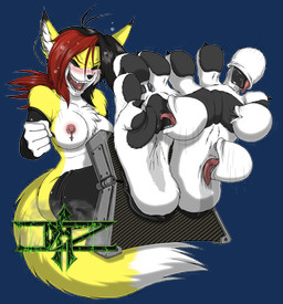 4_toes anthro barefoot bdsm blush bodily_fluids bondage bound breasts claws crying digit_ring duo ear_piercing eyes_closed feet female foot_fetish foot_focus foot_lick foot_play fur hair humanoid_feet jewelry laugh licking multicolored_body multicolored_fur multicolored_hair nipple_piercing nipples nude open_mouth open_smile pawpads paws piercing plantigrade restrained restraints ring sharp_teeth simple_background sitting smile soles stocks submissive submissive_female tears teeth tickle_torture tickling tickling_feet toe_claws toe_ring toes tongue tongue_out transparent_background two_tone_body two_tone_fur two_tone_hair white_body white_fur yellow_body yellow_fur dazidentevil malice_(rukaisho) canid canine fox mammal 2015 absurd_res alpha_channel digital_drawing_(artwork) digital_media_(artwork) hi_res