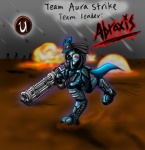 anthro armor black_body black_fur blue_body blue_fur explosion fur gatling_gun gun holding_gun holding_object holding_ranged_weapon holding_weapon machine_gun male minigun ranged_weapon red_eyes tail text war weapon snowfyre epic_games nintendo pokemon unreal_(series) abraxis_(snowfyre) canid canine generation_4_pokemon lucario mammal pokemon_(species) 2008 english_text