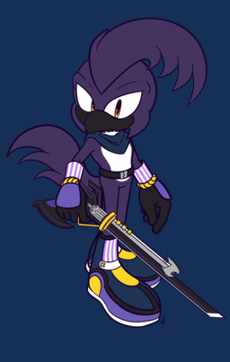anthro belt boots clothing feathers footwear fur gloves gold_(metal) handwear male male_anthro melee_weapon orange_eyes pecs purple_body purple_fur scarf shoes solo sword tail tail_feathers weapon wristband xxkenthewolfxx sega sonic_the_hedgehog_(series) fan_character avian absurd_res alpha_channel flat_colors hi_res