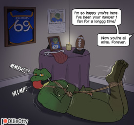 anthro anus ball_gag bdsm bondage bound butt buttplug captured gag gagged gagspeak hogtied kidnapping male muffled nude nude_anthro nude_male plug_(sex_toy) restraints rope rope_bondage sex_toy struggling tail text ollieotty english_text hi_res