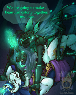 anal anthro asphyxiation choking duo female gynomorph horn hypnosis intersex intersex/male magic male male/female mind_control pinned pinned_to_ground questionable_consent cosmic_countdown friendship_is_magic hasbro my_little_pony mythology queen_chrysalis_(mlp) shining_armor_(mlp) arthropod changeling equid equine horse mammal mythological_creature mythological_equine pony unicorn absurd_res hi_res