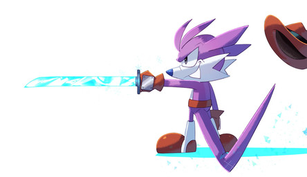 anthro belt big_teeth black_eyes blue_nose boots brown_belt brown_boots brown_clothing brown_footwear closed_smile clothing countershading cowboy_hat fangs footwear fur hair hat head_tuft headgear headwear holding_katana holding_melee_weapon holding_object holding_sword holding_weapon ice_sword katana long_ears long_tail male melee_weapon mouth_closed multicolored_boots multicolored_clothing multicolored_footwear purple_body purple_ears purple_fur purple_hair purple_tail rear_view shoes side_view smile solo sword tail teeth tuft two_tone_boots two_tone_clothing two_tone_footwear weapon white_body white_boots white_clothing white_countershading white_footwear white_fur plus2sf classic_sonic_(universe) sega sonic_the_hedgehog_(series) fang_the_hunter dipodid jerboa mammal rodent 2024 hi_res