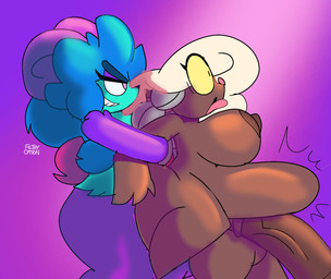 abdominal_bulge anthro big_breasts big_penis black_eyes blue_body blue_fur blue_hair bovid_horn breasts brown_body brown_nipples bulge devious_grin duo female fur genitals gynomorph hair horn huge_penis huge_thighs intersex intersex/intersex nipples nude_anthro nude_intersex penis penis_awe pinata pink_eyes sex standing standing_sex surprised thick_thighs tongue tongue_out vein veiny_penis white_hair wide_hips yellow_sclera unfortu-nate fia_(gazaster) animate_inanimate bovid living_pinata mammal 2025 digital_media_(artwork) hi_res