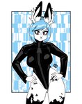 anthro antlers clothing female highleg highleg_leotard horn leotard piercing solo zipper ravagaard saint_(mailboxmagee) jackalope lagomorph mammal absurd_res digital_media_(artwork) hi_res