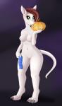 anthro big_breasts breasts claws condom feet female food fruit genitals holidays jack-o'-lantern plant pumpkin pussy sexual_barrier_device smile solo standing text toe_claws toes tongue booponies conditional_dnp halloween reis_(nukepone) mammal murid murine rat rodent absurd_res hi_res