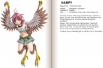 blush bottomwear breasts claws clothed clothing collar feathered_wings feathers female flying hair humanoid_pointy_ears midriff monster_girl_(genre) pink_hair pointy_ears shorts small_breasts solo tail tail_feathers text the_more_you_know wings kenkou_cross third-party_edit european_mythology greek_mythology monster_girl_profile mythology avian harpy humanoid mythological_avian mythological_creature winged_humanoid 3:2 english_text hard_translated translated translation_edit