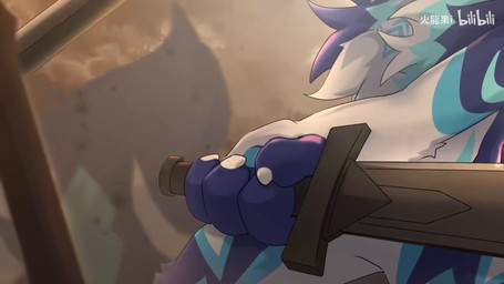 anthro blue_body blue_eyes blue_fur cloud fade_in fade_out fur holding_melee_weapon holding_object holding_sword holding_weapon kemono male melee_weapon music nude_anthro nude_male slim_anthro slim_male solo sword weapon white_body white_fur hlg7777 bilibili lupical canid canine fox mammal 16:9 2024 2d_animation animated hi_res long_playtime motion_tweening sound video watermark widescreen