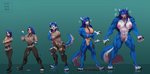 4_toes anthro basic_sequence big_muscles blue_body blue_fur blue_hair blush bodily_fluids body_size_growth breasts butt claws clothing digitigrade feet female five_frame_image five_frame_sequence front_view fur genital_fluids genitals growth hair human_to_anthro linear_sequence looking_at_viewer multi_frame_sequence muscle_growth muscular muscular_anthro muscular_female nipples nude pawpads paws pecs pecs_with_breasts pussy simple_background size_transformation solo species_transformation sweat toes torn_clothing transformation transformation_sequence vaginal_fluids vein white_body white_fur filthdog hopey canid canine canis human mammal wolf 2020 digital_media_(artwork) hi_res sequence