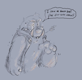 angry anthro bodily_fluids claws clothing crying footwear gesture hair half-closed_eyes hand_gesture male narrowed_eyes object_in_mouth pointing pointing_at_self sad sharp_teeth sleeveless_shirt solo standing sweat tears teeth text three-quarter_view topwear tusks wheat wheat_in_mouth shaibey bugsnax young_horses wambus_troubleham grumpus 2022 digital_media_(artwork) english_text hi_res procreate_(artwork) sketch