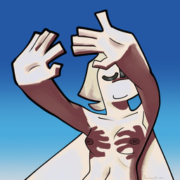 aircraft anthro breasts eyes_closed female gradient_background headscarf machine nipples non-mammal_nipples simple_background small_breasts smile solo vehicle bunchasticks shadow_hands_challenge mayday_(bunchasticks) aeromorph living_aircraft living_machine living_vehicle 1:1 hi_res shaded