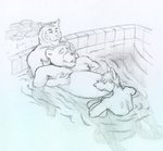 anthro bathing duo male male/male moobs moobs_grab nipple_fetish nipple_play nipples overweight overweight_male swimming_pool osos canid canine canis domestic_dog felid mammal pantherine tiger 2007 archived_source traditional_media_(artwork)