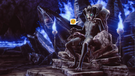 animal_genitalia animal_penis anthro athletic balls black_body bodily_fluids bone bovid_horn canine_genitalia canine_penis caprine_horn chair claws container crystal cup dark_body dark_skin drippy ear_tuft emoji eye_contact fire furniture genital_fluids genitals glowing glowing_eyes goblet hairless hell horn leaking_precum looking_at_another looking_at_viewer loredump_in_description lounging male multi_nipple navel nipples nude nude_male paws penile_spines penis pose precum raised_arms ram_horn sheath sitting skull smile solo speech_bubble stone_floor stone_wall stylized stylized_speech_bubble thick_penis throne throne_room toe_claws torch torch_light tuft urethra vein veiny_penis wall_(structure) tchaikovsky2 mythology lzuzu_(tchaikovsky2) canid canid_demon canine canis demon domestic_dog hairless_dog hellhound mammal monster mythological_canine mythological_creature 16:9 2025 3d_(artwork) absurd_res alternate_version_at_paywall digital_media_(artwork) hi_res pinup widescreen