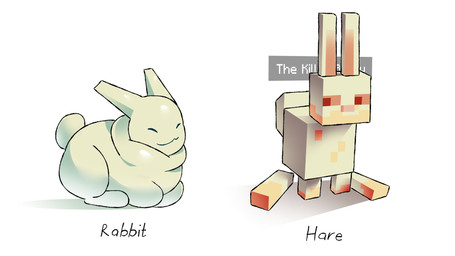 ambiguous_gender duo feral fur horizontal_eyes red_eyes simple_background sitting white_background white_body white_fur kelpnori microsoft minecraft mojang roblox xbox_game_studios gubby_(roblox) the_killer_rabbit gubby_(species) hare lagomorph leporid mammal rabbit rabbit_(minecraft) 16:9 2026 hi_res widescreen