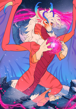 ambiguous_gender claws feet feral fingers front_view hair horn looking_at_viewer outside solo standing tail toes wings angellsview3 conditional_dnp mythology dragon mythological_creature mythological_scalie scalie 2026 absurd_res digital_drawing_(artwork) digital_media_(artwork) hi_res female_(lore)