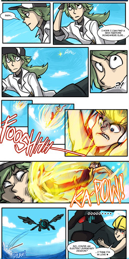 ambiguous_gender ambush attack boat bodily_fluids female heart_symbol humor male outside sea sky sweat text vehicle water watercraft ky-nim mythology nintendo pokemon elesa_(pokemon) n_(pokemon) dragon generation_5_pokemon human legendary_pokemon mammal mythological_creature mythological_scalie pokemon_(species) scalie zekrom absurd_res comic english_text hi_res