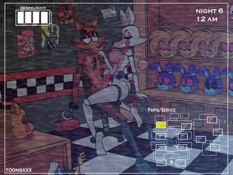 anthro breasts butt camera_view duo female genitals intraspecies machine male male/female nipples penis seductive eltoonsz five_nights_at_freddy's five_nights_at_freddy's_2 scottgames foxy_(fnaf) mangle_(fnaf) animatronic canid canine fox mammal robot 2022 4:3 digital_media_(artwork) hi_res
