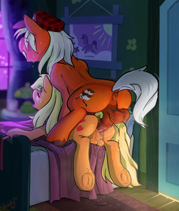 animal_genitalia animal_penis animal_vulva anus balls bed bedroom bodily_fluids canon_x_oc cutie_mark dock_(anatomy) duo equine_anus equine_genitalia equine_penis equine_vulva female female_penetrated feral feral_on_feral feral_penetrated feral_penetrating feral_penetrating_feral from_behind_position furniture genital_fluids genitals hooves male male/female male_penetrating male_penetrating_female medial_ring on_bed penetration penile penile_penetration penis penis_in_vagina puffy_anus quadruped saggy_balls sex tail teats underhoof vaginal vaginal_fluid_string vaginal_fluids vaginal_penetration vulva the-wag friendship_is_magic hasbro my_little_pony applejack_(mlp) cakeran_(character) fan_character earth_pony equid equine horse mammal pony absurd_res hi_res huge_filesize