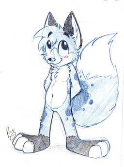 anthro blush cheek_tuft chest_tuft closed_smile facial_tuft featureless_crotch front_view glistening glistening_eyes hands_behind_back logo looking_up male male_anthro mouth_closed navel nude simple_background smile solo standing tuft young young_anthro young_male pandapaco canid canine mammal 2015 artist_logo signature sketch