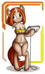 anthro bandeau big_breasts bikini breasts cleavage clothed clothing creating_art drawing_tablet electronics female freckles glowing hair horn magic navel orange_hair simple_background solo swimwear tablet tablet_pen topwear two-piece_swimsuit tg-0 hasbro my_little_pony mythology fan_character equid equine mammal mythological_creature mythological_equine unicorn