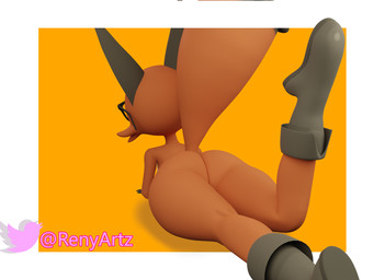 anthro big_butt boots brown_body butt clothing eyewear femboy footwear glasses huge_butt legs_up male on_ground presenting presenting_hindquarters raised_tail rear_view shoes simple_background solo tail thick_thighs renyartz nintendo pokemon canid canine fox generation_8_pokemon mammal nickit pokemon_(species) 3d_(artwork) blender_(artwork) digital_media_(artwork) hi_res