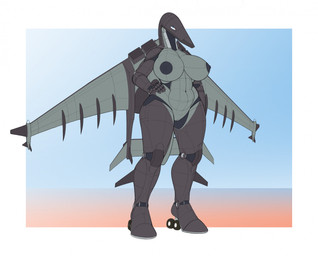 aircraft airplane anthro areola back_wings belly big_breasts big_nipples black_body breasts cockpit curvy_figure female fin genitals grey_body jet jet_engine leg_fins machine metallic_body nipples not_furry nude nude_anthro nude_female simple_background solo standing tail tail_fin thick_thighs vehicle voluptuous vulva wheel wheel_feet wide_hips wings ndragon3 aeromorph living_aircraft living_machine living_vehicle digital_media_(artwork) hi_res
