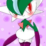 ambiguous_gender blush femboy not_furry red_eyes solo pasaran nintendo pokemon gallade generation_4_pokemon humanoid pokemon_(species) 1:1 digital_media_(artwork) low_res oekaki