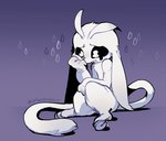 3_fingers anthro black_sclera black_tears bodily_fluids fingers fur hooves long_ears male sad sitting solo tail tears text white_body white_eyes white_fur 1280x720_(artist) ori_(series) ori_(ori) guardian_spirit 2023 korean_description translation_check