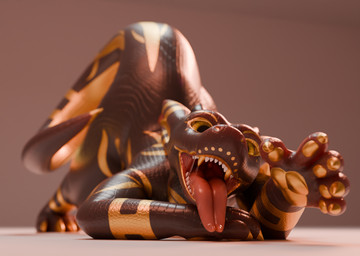 anthro ass_up black_body black_scales bodily_fluids claws fangs forked_tongue gold_(metal) gold_scales gold_tooth golden_fangs horn hungry jack-o'_pose looking_at_viewer male mouth_shot open_mouth pose reaching reaching_out reaching_towards_viewer saliva saliva_string scales smile solo tail teeth tongue tongue_out uvula skarrfox_(artist) seti_(skarrfox) kobold scalie swaggon 3d_(artwork) blender_(artwork) blender_cycles_(artwork) digital_media_(artwork) hi_res
