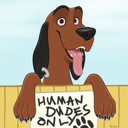 feral hominophilia looking_at_viewer male open_mouth solo stated_homosexuality stated_preference stated_sexuality text text_on_paper tongue tongue_out vinadog bench_(vinadog) canid canine canis coonhound domestic_dog hunting_dog mammal redbone_coonhound scent_hound absurd_res hi_res portrait