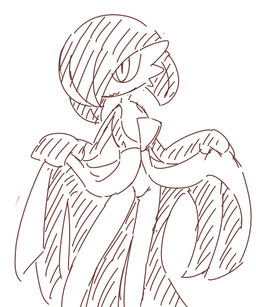 ambiguous_gender featureless_crotch simple_background slim solo thin_calves thin_legs thin_thighs white_background crepix nintendo pokemon gardevoir generation_3_pokemon pokemon_(species) 2015 5:6 brown_and_white monochrome sketch