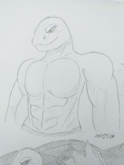 anthro clothed clothing male muscular partially_clothed solo topless topless_anthro topless_male zalpha_kun epic_games fortnite thunder_(fortnite) komodo_dragon lizard monitor_lizard reptile scalie 2023 3:4 absurd_res graphite_(artwork) hi_res sketch sketch_page source_request traditional_media_(artwork) unavailable_at_source