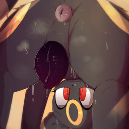 animal_genitalia animal_vulva anus black_body black_fur black_vulva blush blush_lines butt canine_genitalia canine_vulva cheek_tuft facial_tuft female female_feral feral fur genital_focus genitals looking_back markings pawpads paws plump_labia presenting presenting_vulva red_eyes simple_background solo spreading tail tail_anus tongue tuft vulva vulva_focus yellow_body yellow_fur yellow_pawpads lodetail nintendo pokemon eeveelution generation_2_pokemon pokemon_(species) umbreon 1:1 colored digital_media_(artwork) hi_res shaded
