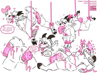 accessory ankle_bow anthro asking asking_another bdsm bodily_fluids bondage bound bow_(feature) bow_accessory bow_ribbon breasts butt cum cum_in_vagina cum_inside dialogue disembodied_penis ectoplasm erection facial_bow female female_penetrated furgonomics genital_fluids genitals group group_sex horn horn_accessory horn_bow horn_ribbon hypnosis inward_tail_speech_bubble male male/female male_penetrating male_penetrating_female mind_control nipple_fetish nipple_play nipples nude penetration penis praise question ribbon_bondage ribbons sex solo_focus speech_bubble stuttering talking_to_another talking_to_partner text translucent translucent_penetration translucent_penis twin_ankle_bows twin_bows vulva wrist_bow yes-no_question conditional_dnp lustylamb deer ghost mammal spirit 4:3 english_text