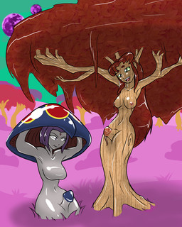 after_transformation bodily_fluids breasts duo eyebrows featureless_breasts fungus genital_growth green_eyes green_sclera green_sky grey_body grey_eyes grey_skin growth hair intersex intersex_humanoid lactating long_hair looking_down looking_down_at_another mouth_closed mushroom nude nude_humanoid open_mouth penis_growth plant purple_grass purple_hair purple_moon red_eyebrows red_hair short_hair sky smooth_skin species_transformation transformation tree what hitori09 dc_comics teen_titans raven_(dc) starfire_(teen_titans) elemental_creature elemental_humanoid flora_fauna fungi_fauna fungi_humanoid humanoid mushroom_humanoid plant_humanoid tamaranean treant tree_humanoid 2014 4:5 clip_studio_paint_(artwork) digital_drawing_(artwork) digital_media_(artwork) story story_at_source story_in_description