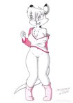 anthro bottomless breasts clothed clothing fashion female footwear genitals no_underwear pussy socks solo sweater sweatshirt topwear tirashanks_(artist) mia_(tira_shanks) kangaroo macropod mammal marsupial wallaby