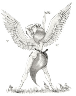 anthro anthrofied belt belt_only butt cutie_mark eyes_closed feathered_wings feathers female fur hair hooves open_mouth rear_view solo spread_wings stretching tail whip wings baron_engel friendship_is_magic hasbro my_little_pony mythology fluttershy_(mlp) apodiform avian bird equid equine hummingbird mammal mythological_creature mythological_equine pegasus 2026 greyscale hi_res monochrome story story_at_source story_in_description