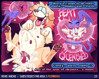 animal_genitalia animal_vulva bodily_fluids canine_genitalia canine_vulva cum cum_covered cum_inside duo female feral genital_fluids genitals internal male male/female messy offscreen_male onomatopoeia ovum ovum_bite ovum_with_face penis solo sound_effects sperm_cell sperm_cell_with_face sperm_dominating_ovum text vulva edmango alpha_(edmango) huffa_(edmango) humanoid english_text